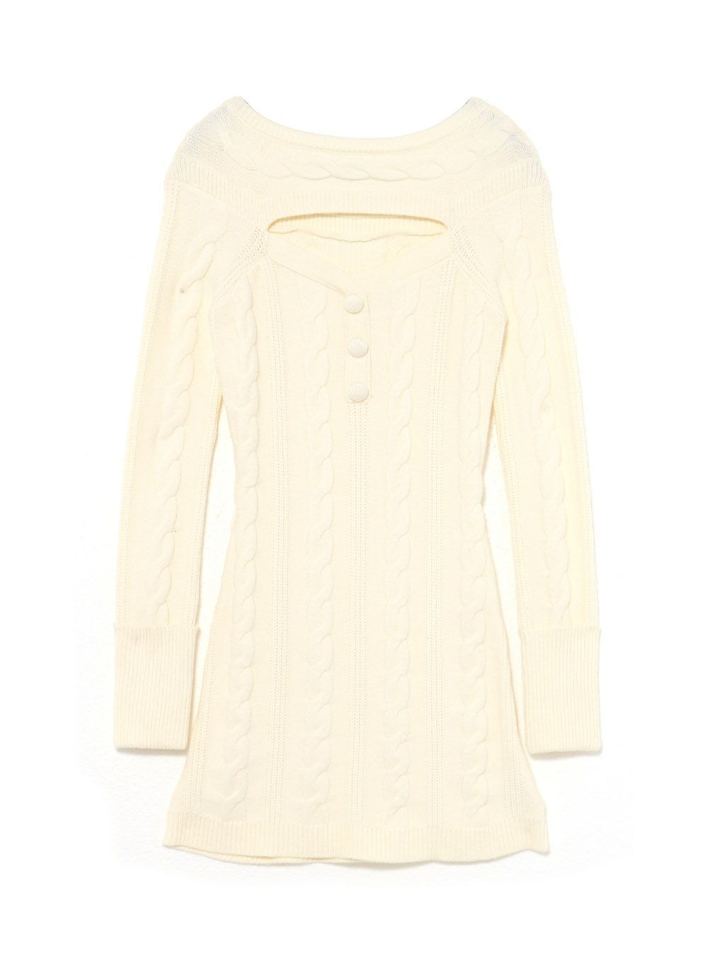 【BUBBLES】オープンネックケーブルワンピース