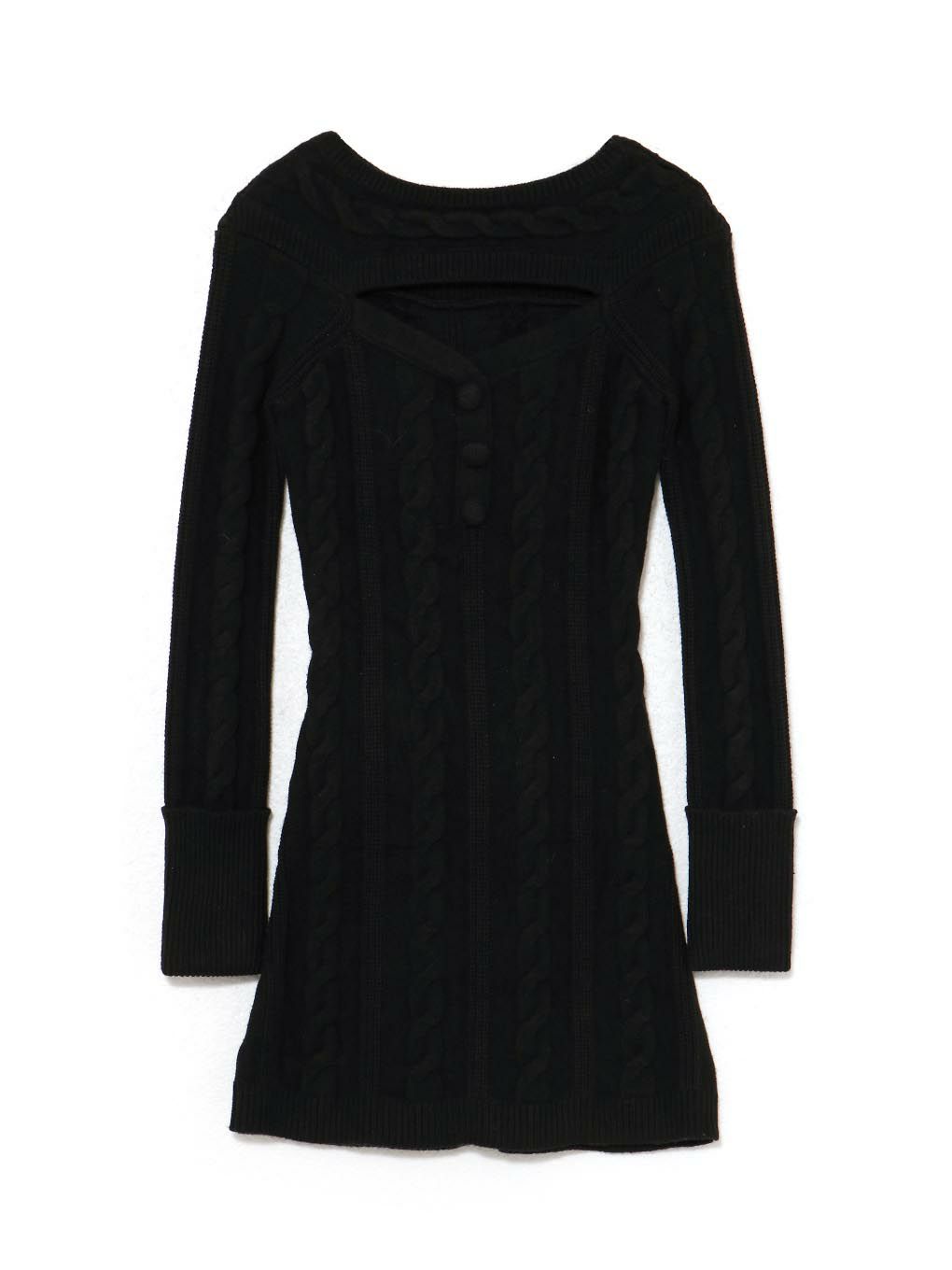 【BUBBLES】オープンネックケーブルワンピース