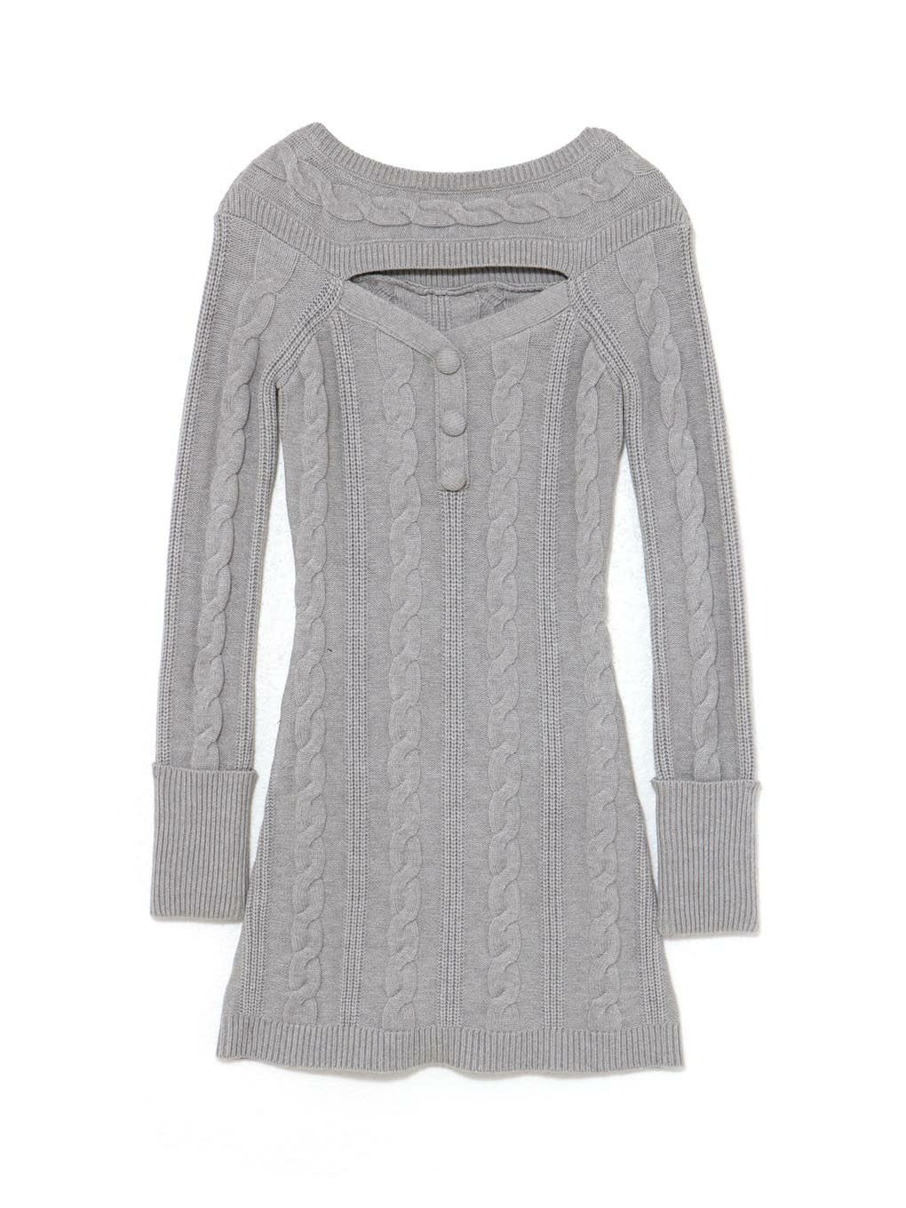 【BUBBLES】オープンネックケーブルワンピース