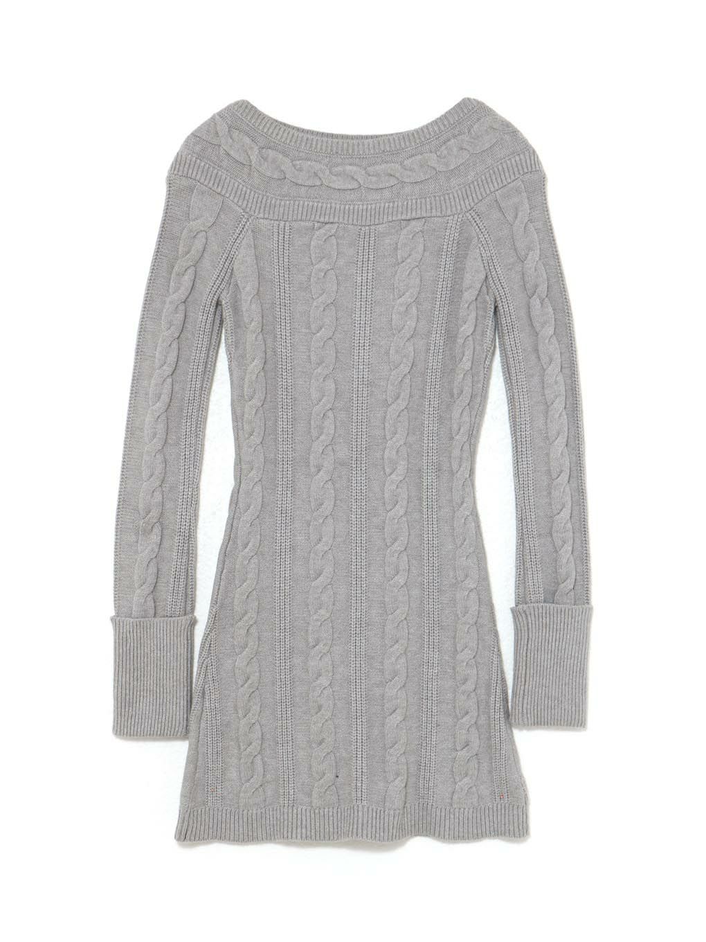 【BUBBLES】オープンネックケーブルワンピース