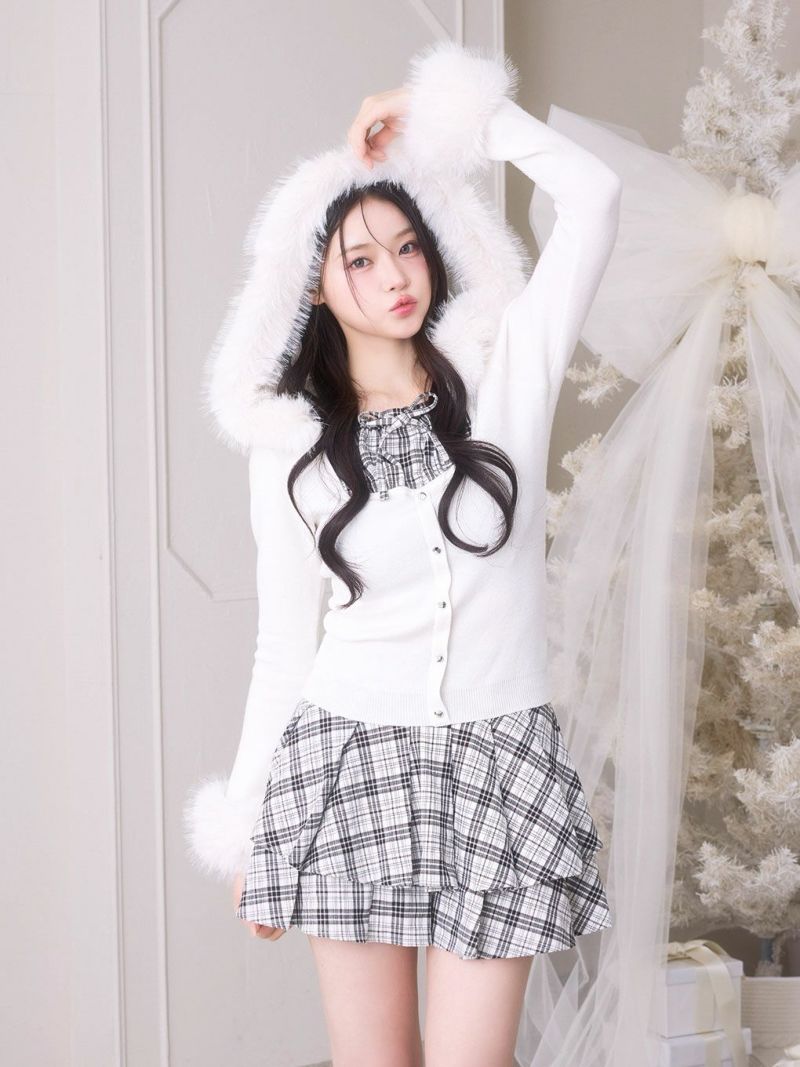 BUBBLES コケットフーディーニット ブラック BUBBLES】コケットフーディーニット | sparkling mall online store