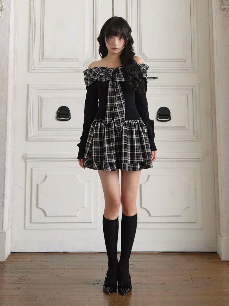 BUBBLES】オフショルリボンワンピース | sparkling mall online store