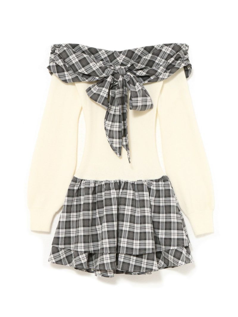 BUBBLES】オフショルリボンワンピース | sparkling mall online store