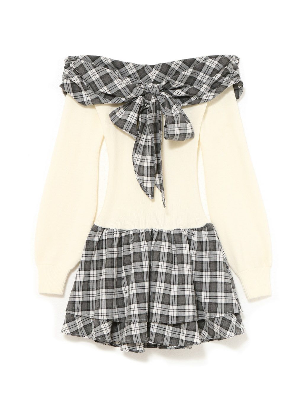 【BUBBLES】オフショルリボンワンピース