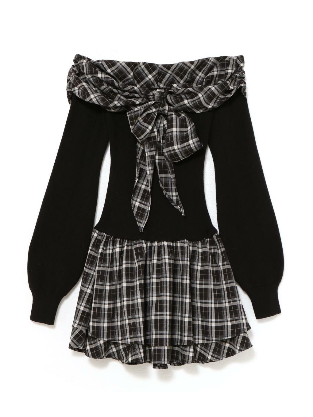 【BUBBLES】オフショルリボンワンピース