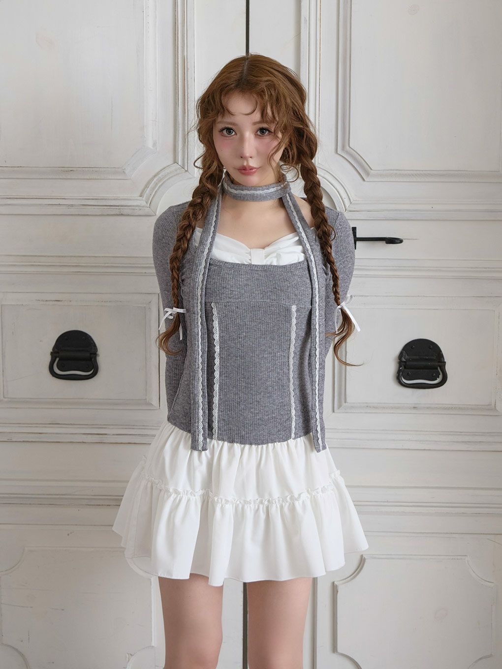 【BUBBLES】リボンレイヤードワンピース