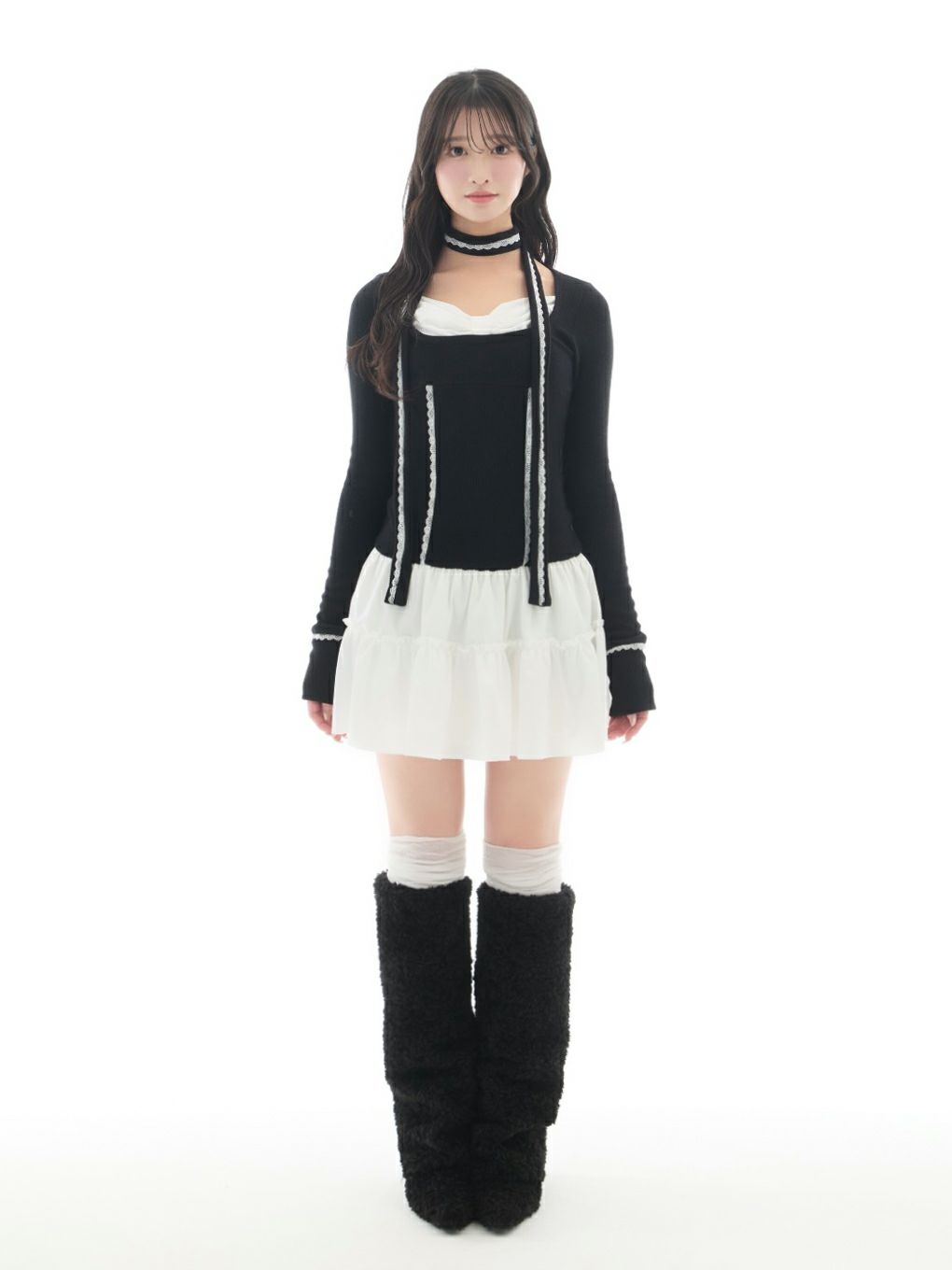 【BUBBLES】リボンレイヤードワンピース