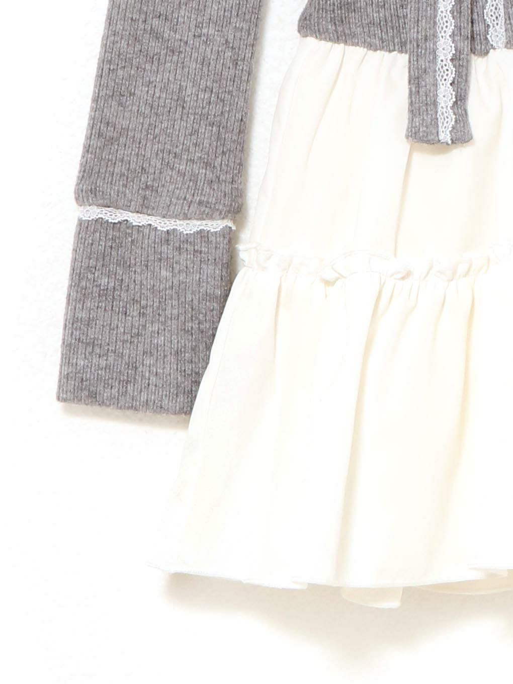 【BUBBLES】リボンレイヤードワンピース