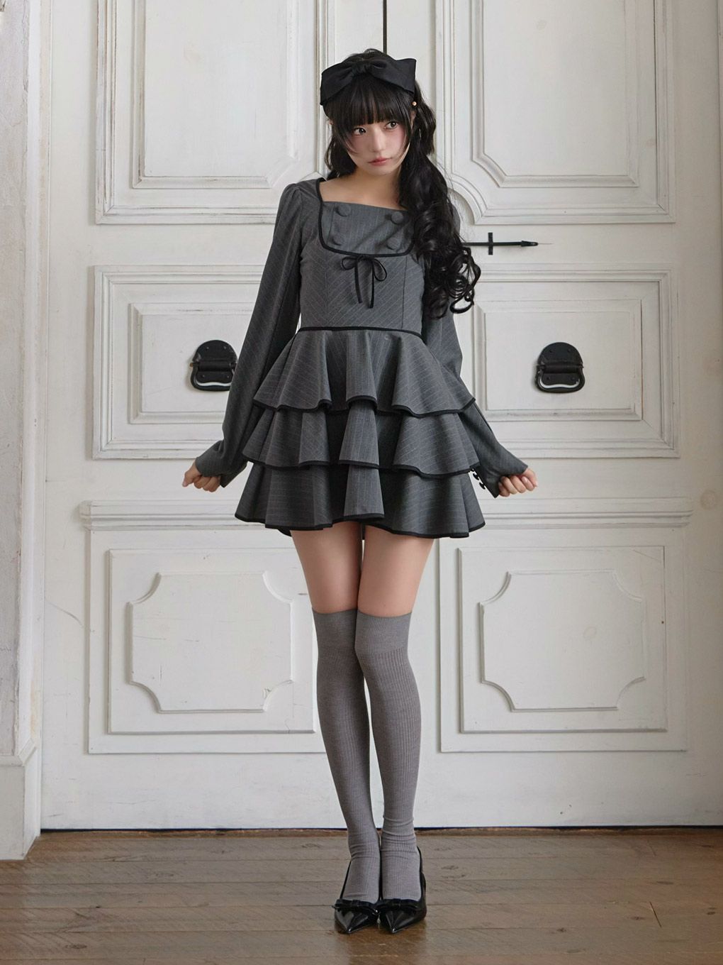 【BUBBLES】ガーリーティアードワンピース