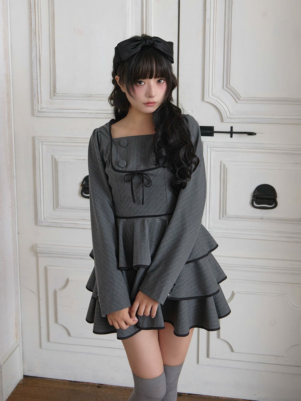 【BUBBLES】ガーリーティアードワンピース