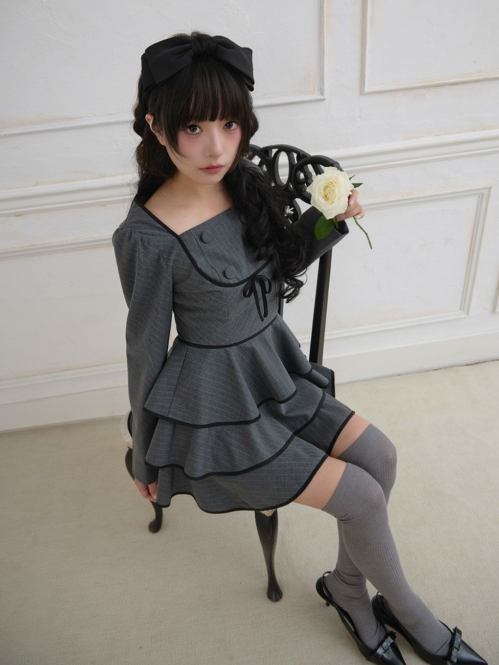 【BUBBLES】ガーリーティアードワンピース