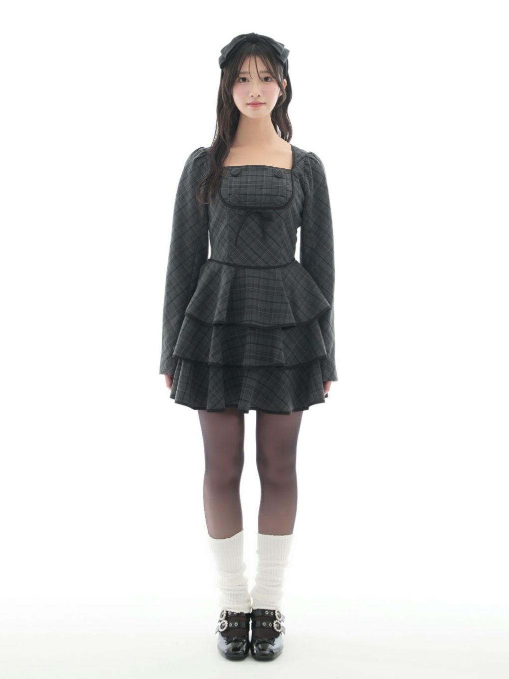 【BUBBLES】ガーリーティアードワンピース