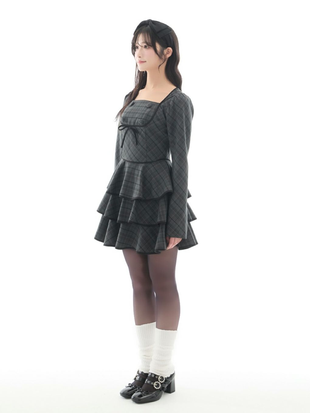 【BUBBLES】ガーリーティアードワンピース