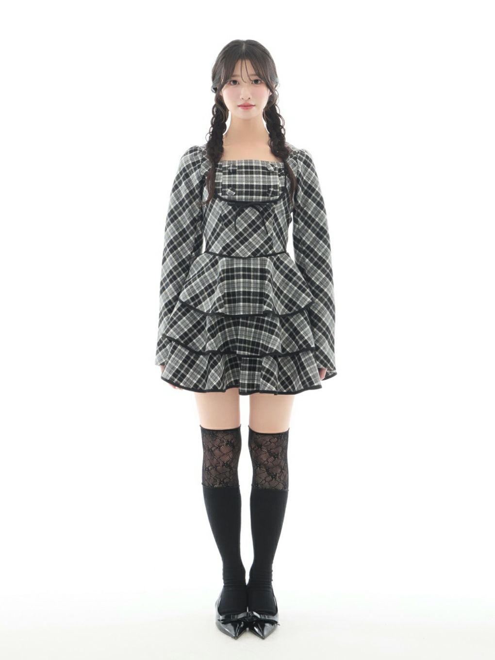 【BUBBLES】ガーリーティアードワンピース