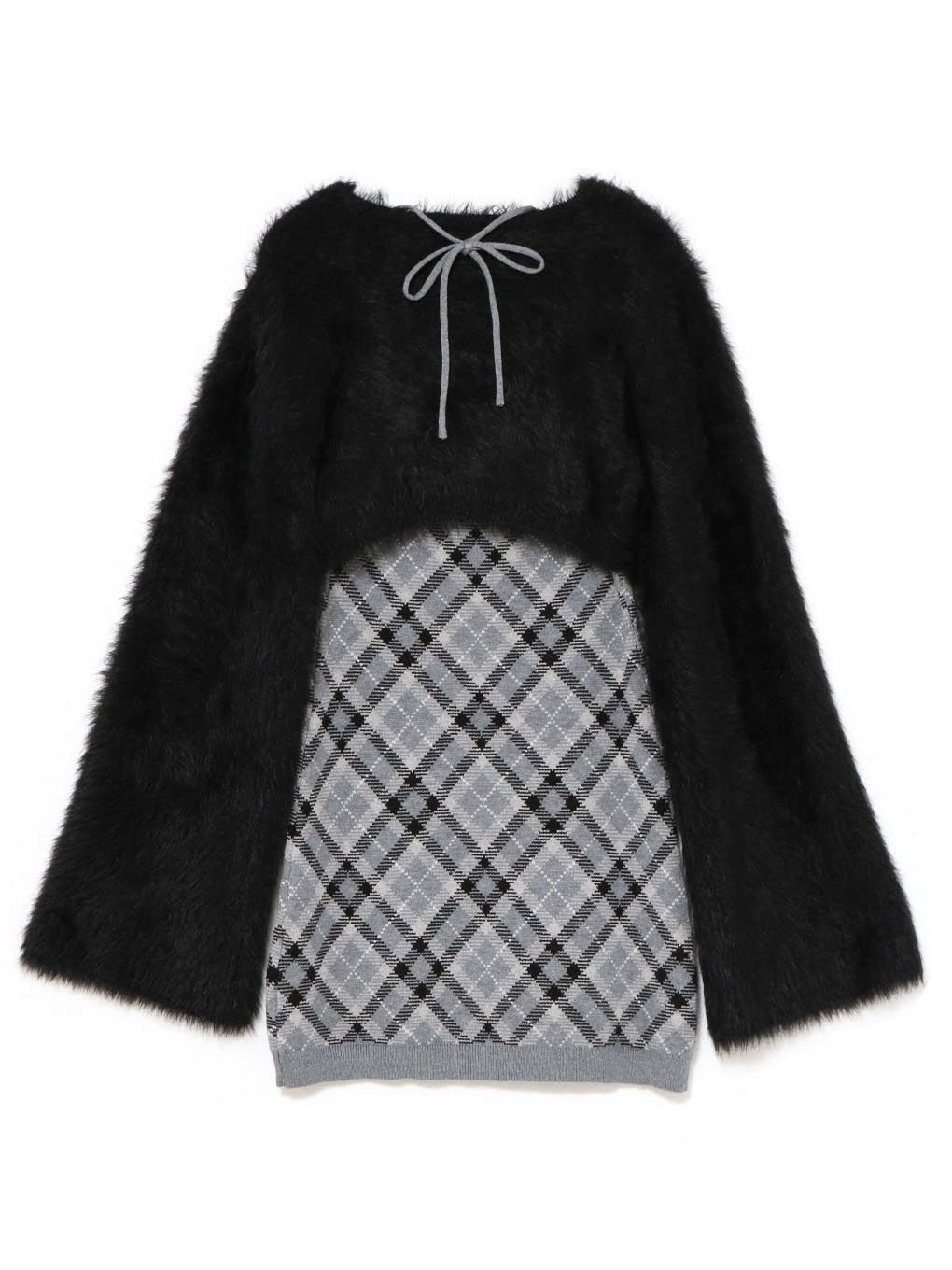 BUBBLES】チェックシャギーカーデワンピース | sparkling mall online