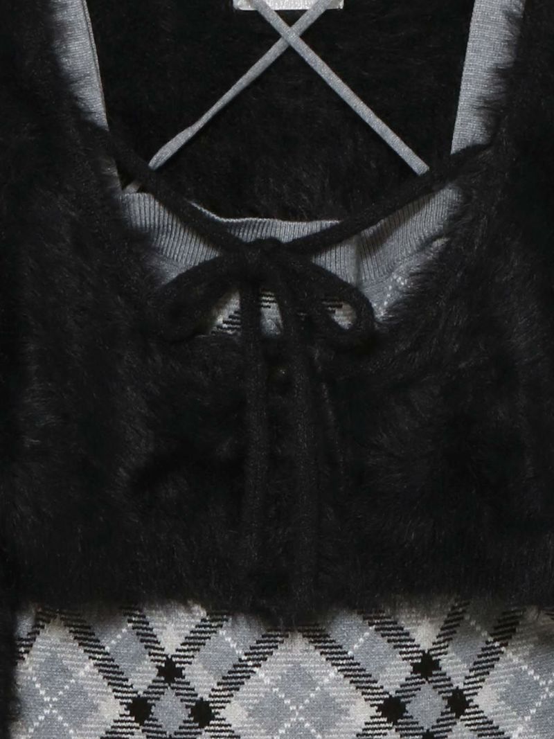 BUBBLES】チェックシャギーカーデワンピース | sparkling mall online