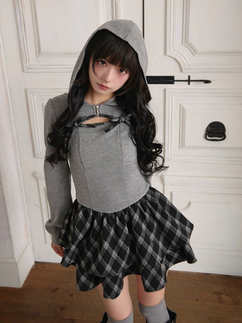 BUBBLES】チェックパーカーワンピース | sparkling mall online store