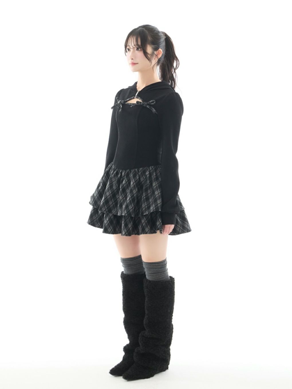 BUBBLES】チェックパーカーワンピース | sparkling mall online store