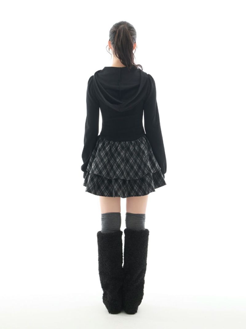 BUBBLES】チェックパーカーワンピース | sparkling mall online store