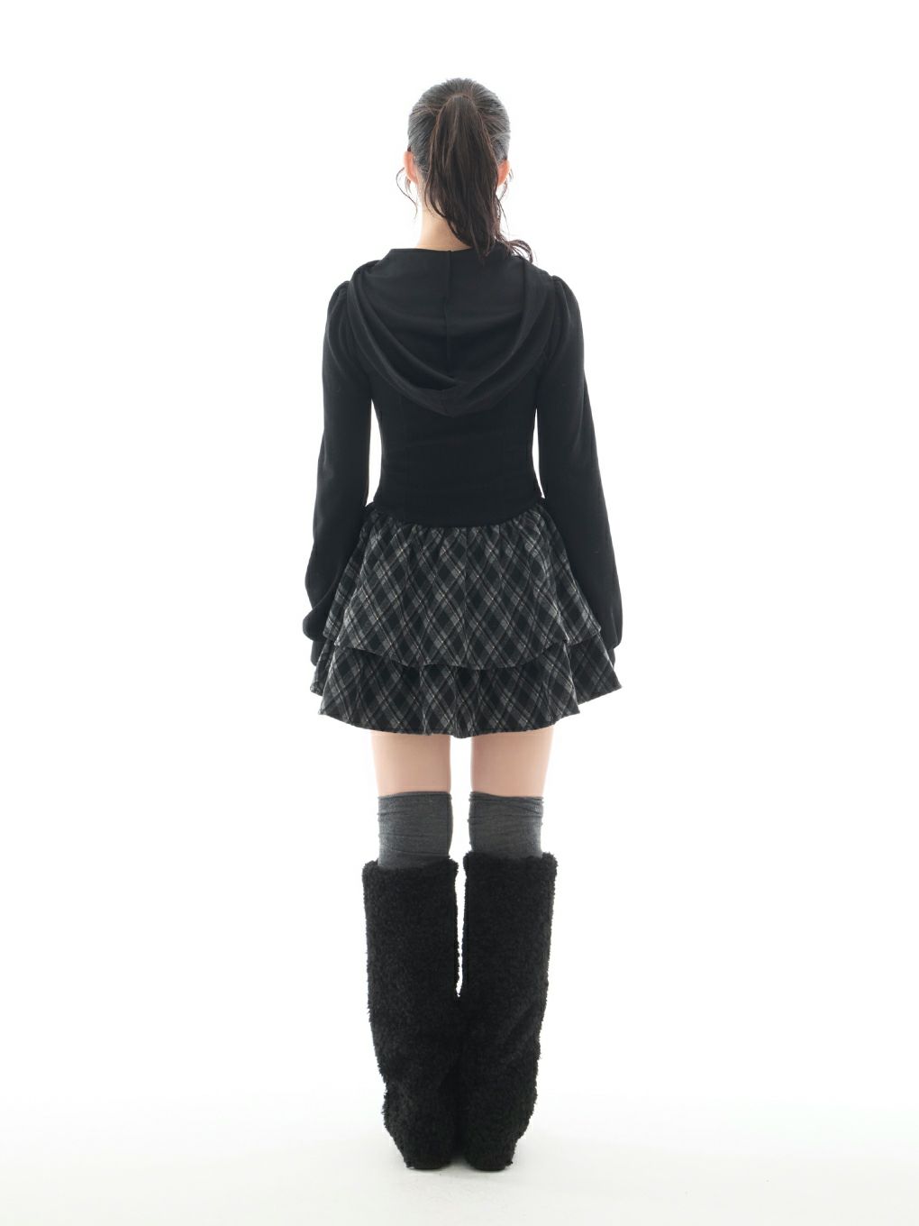 【BUBBLES】チェックパーカーワンピース