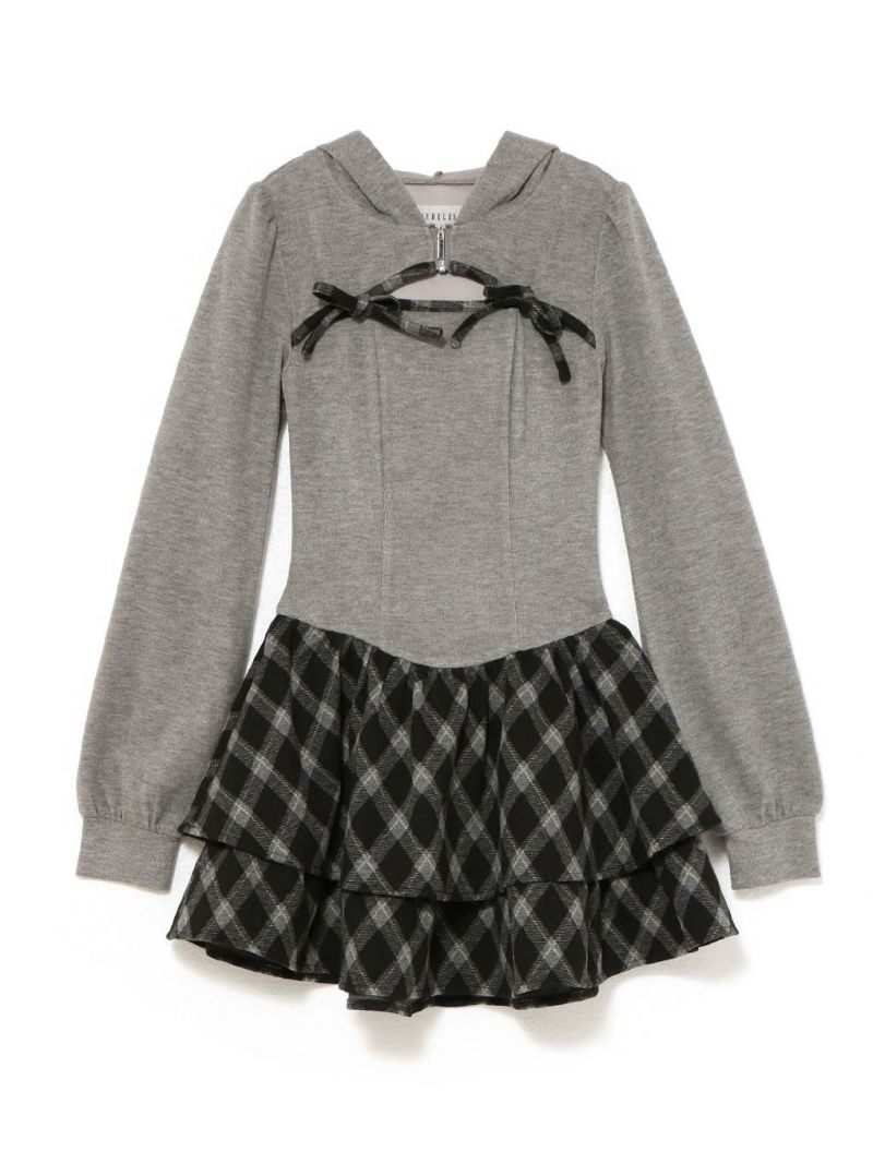 BUBBLES】チェックパーカーワンピース | sparkling mall online store