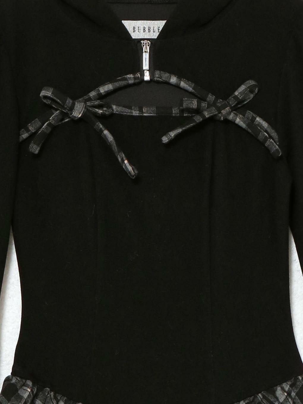 【BUBBLES】チェックパーカーワンピース