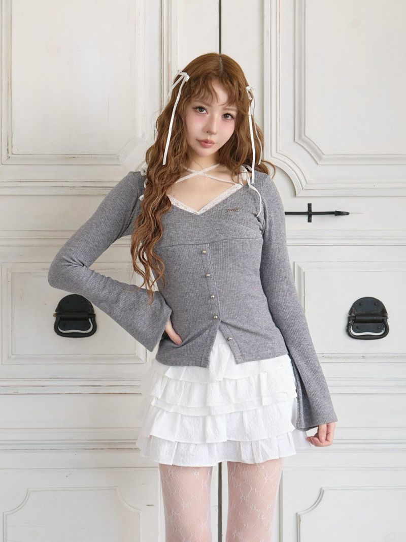 BUBBLES】チョーカーボタンニットトップス | sparkling mall online