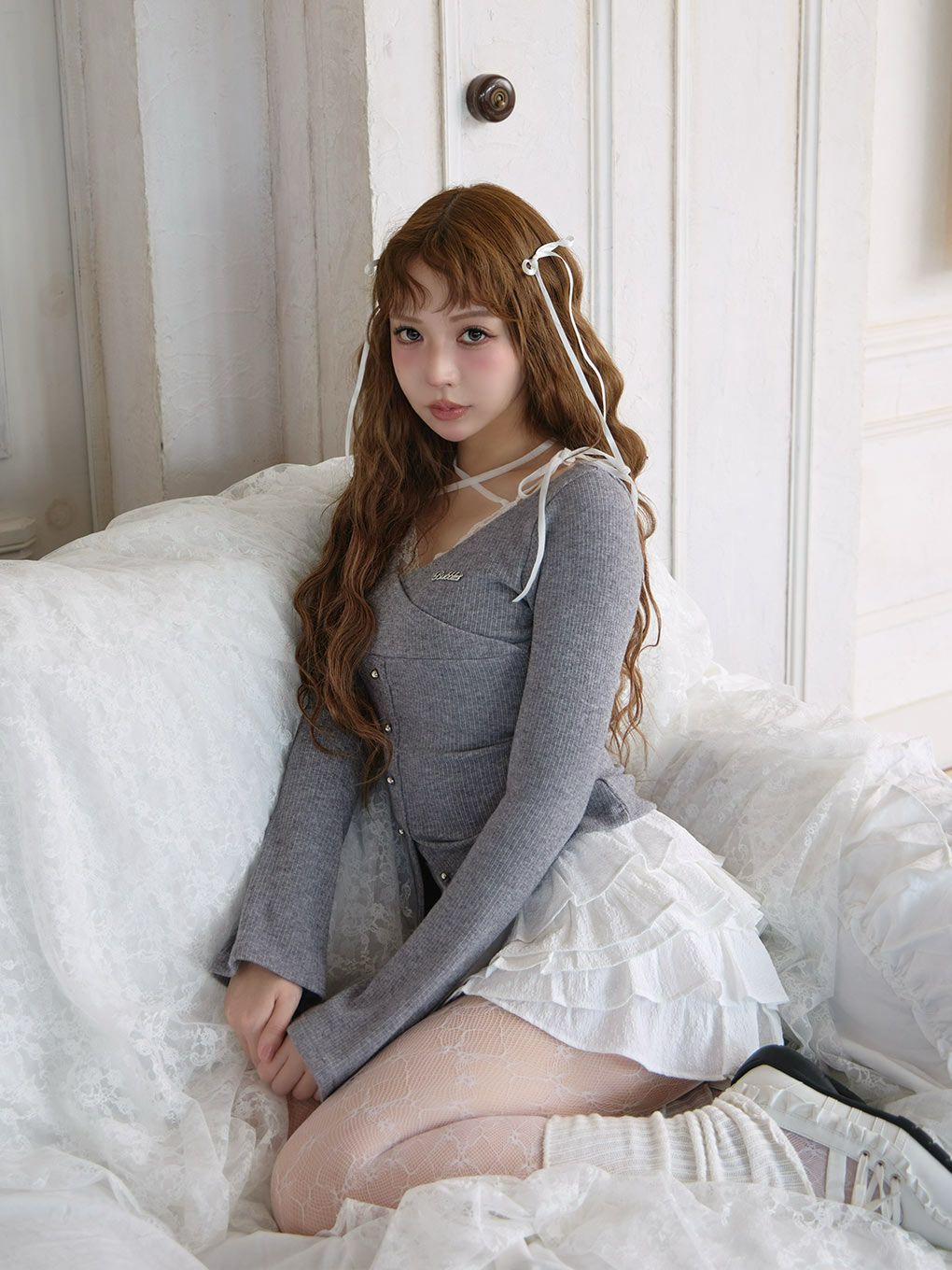 【BUBBLES】カシュクールリブトップス