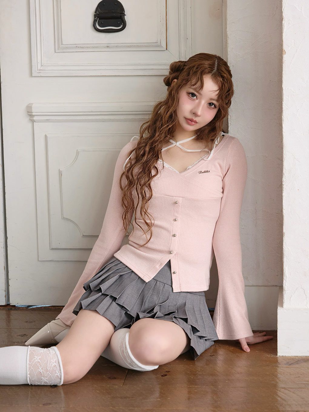 【BUBBLES】カシュクールリブトップス