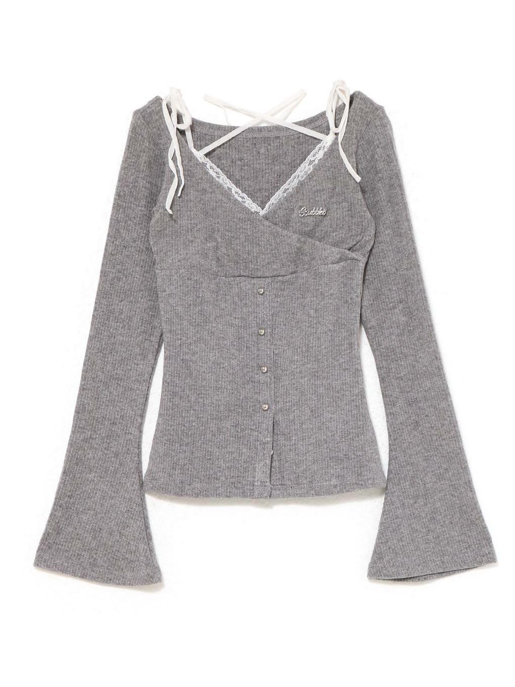 【BUBBLES】カシュクールリブトップス