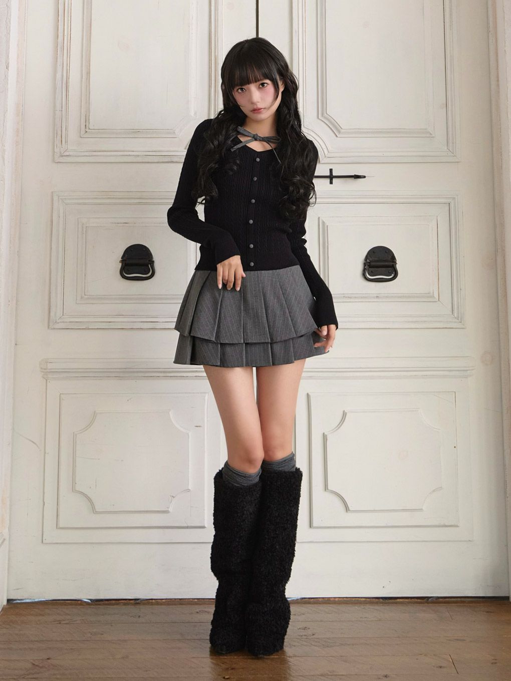 【BUBBLES】ケーブルスクールニット