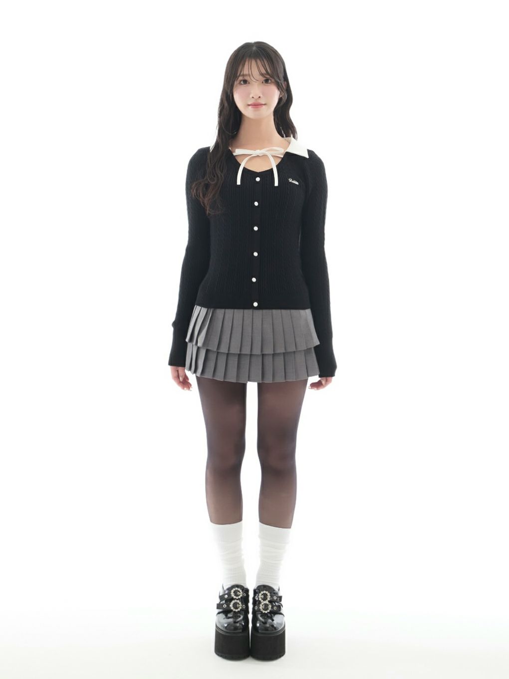 【BUBBLES】ケーブルスクールニット