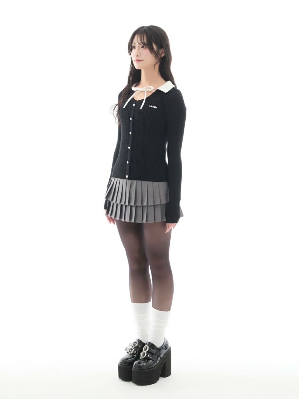 【BUBBLES】ケーブルスクールニット