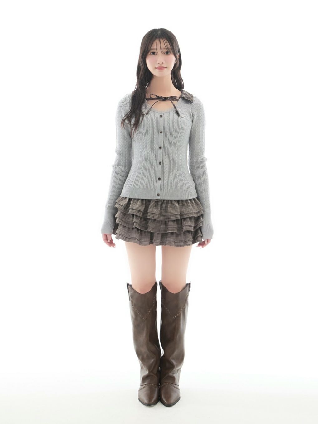 【BUBBLES】ケーブルスクールニット