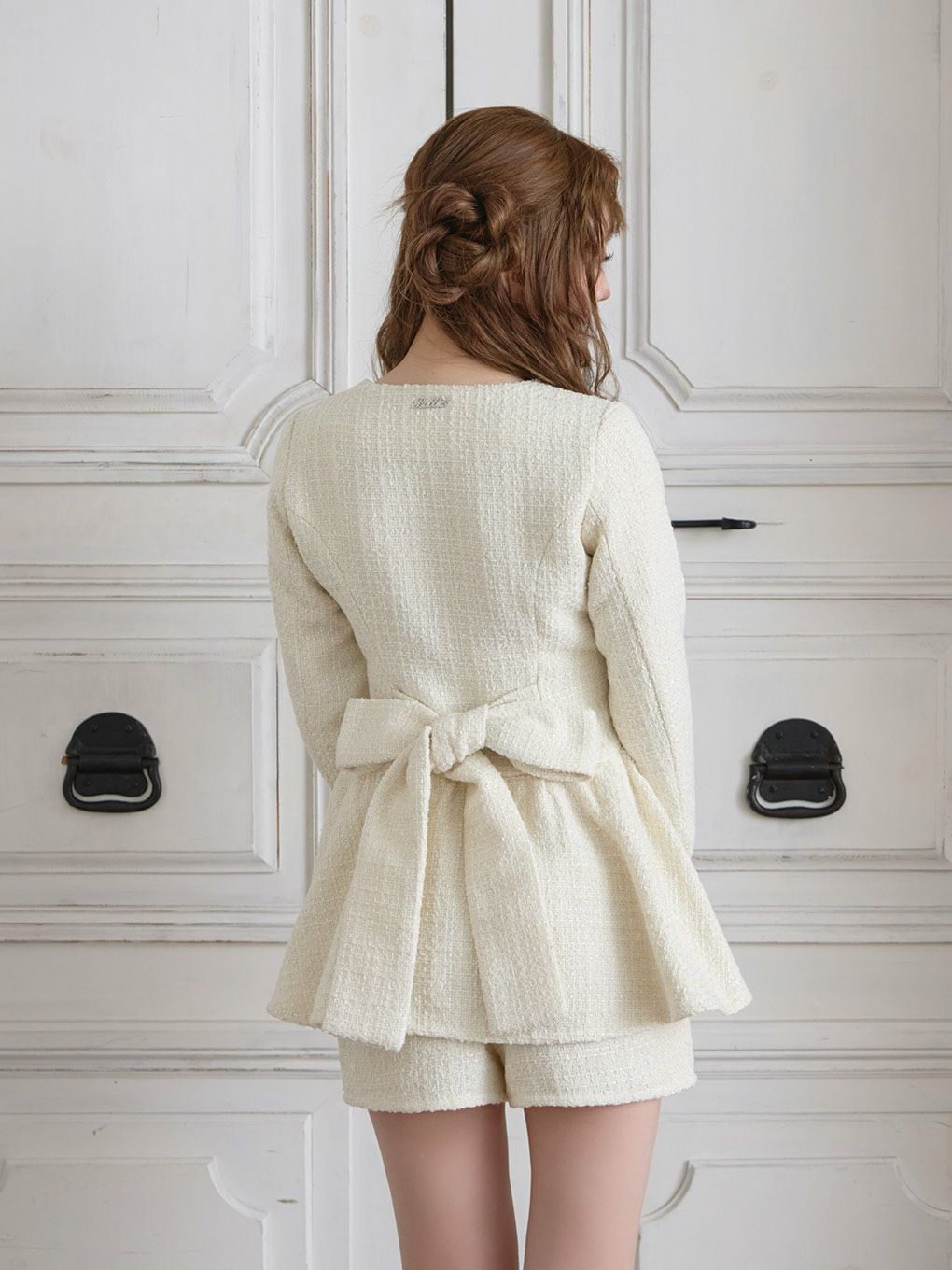 【BUBBLES】ツイードペプラムセットアップ