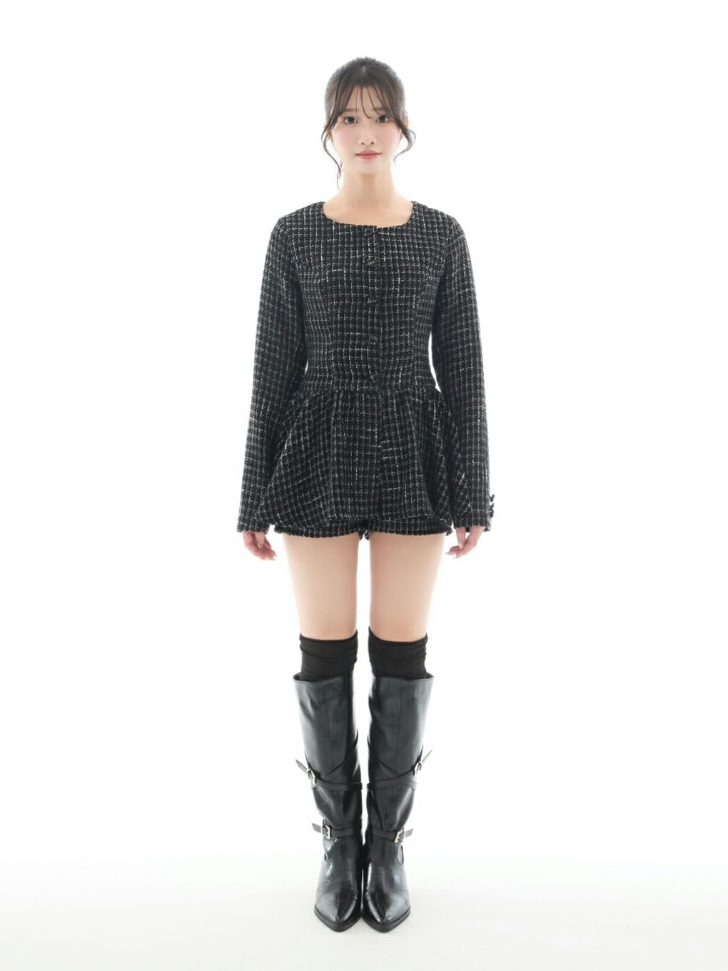 【BUBBLES】ツイードペプラムセットアップ