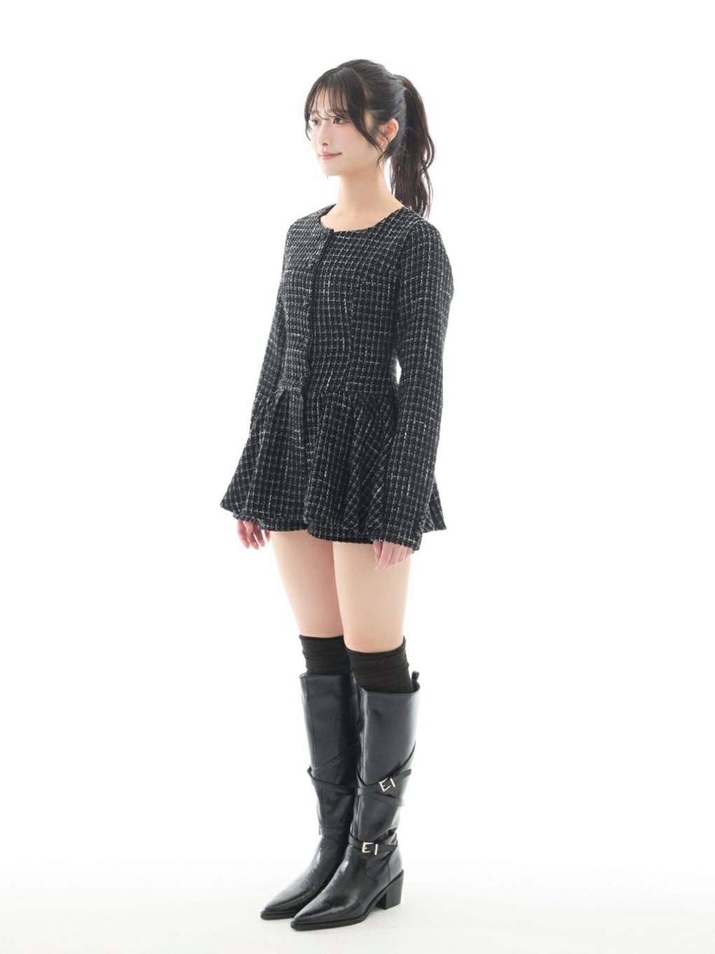 【BUBBLES】ツイードペプラムセットアップ