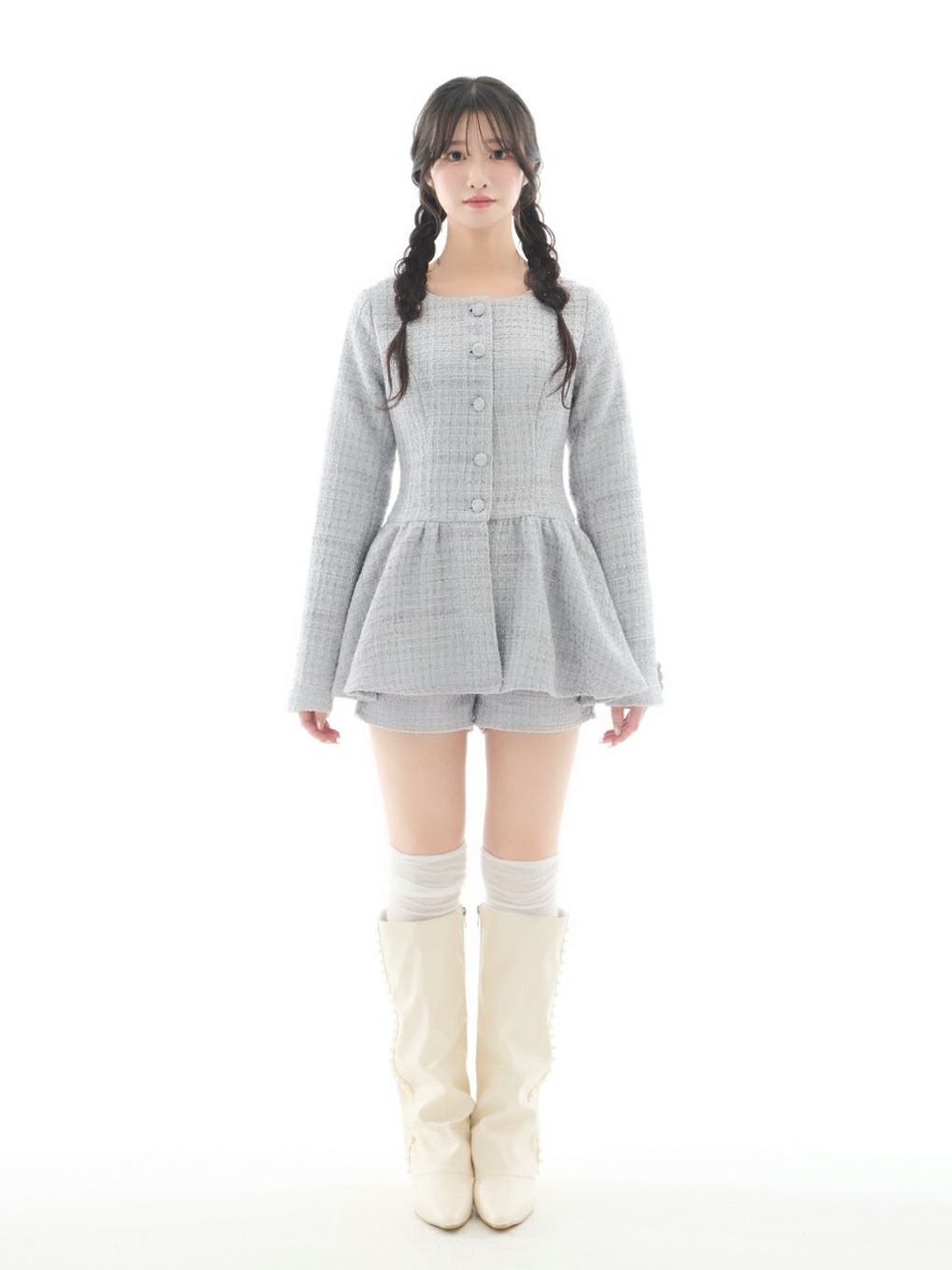 【BUBBLES】ツイードペプラムセットアップ
