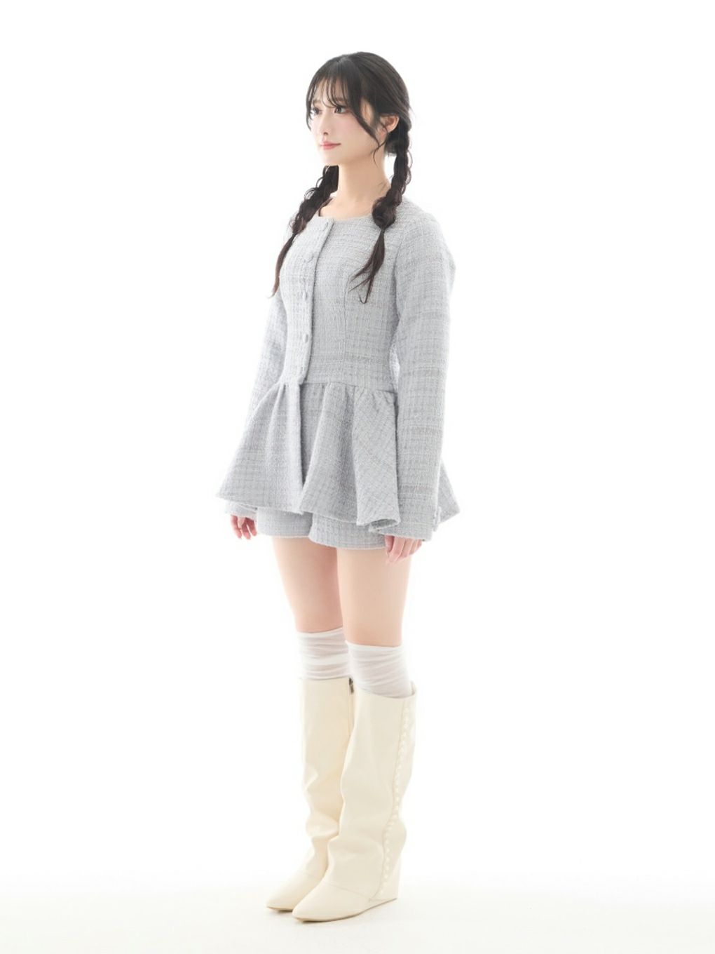 【BUBBLES】ツイードペプラムセットアップ