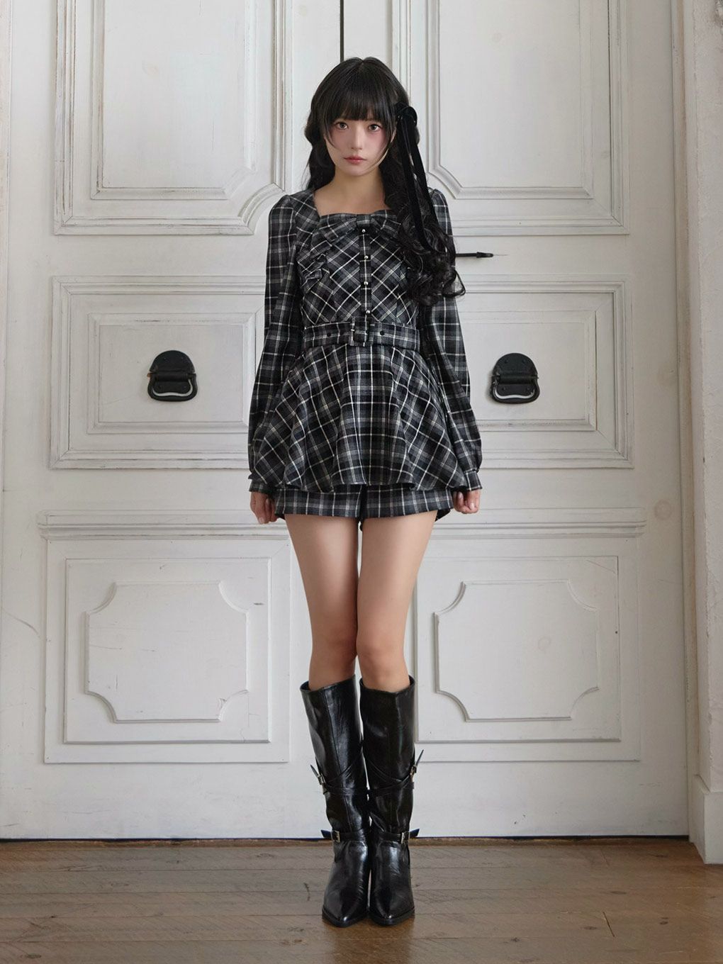 【BUBBLES】リボンペプラムセットアップ