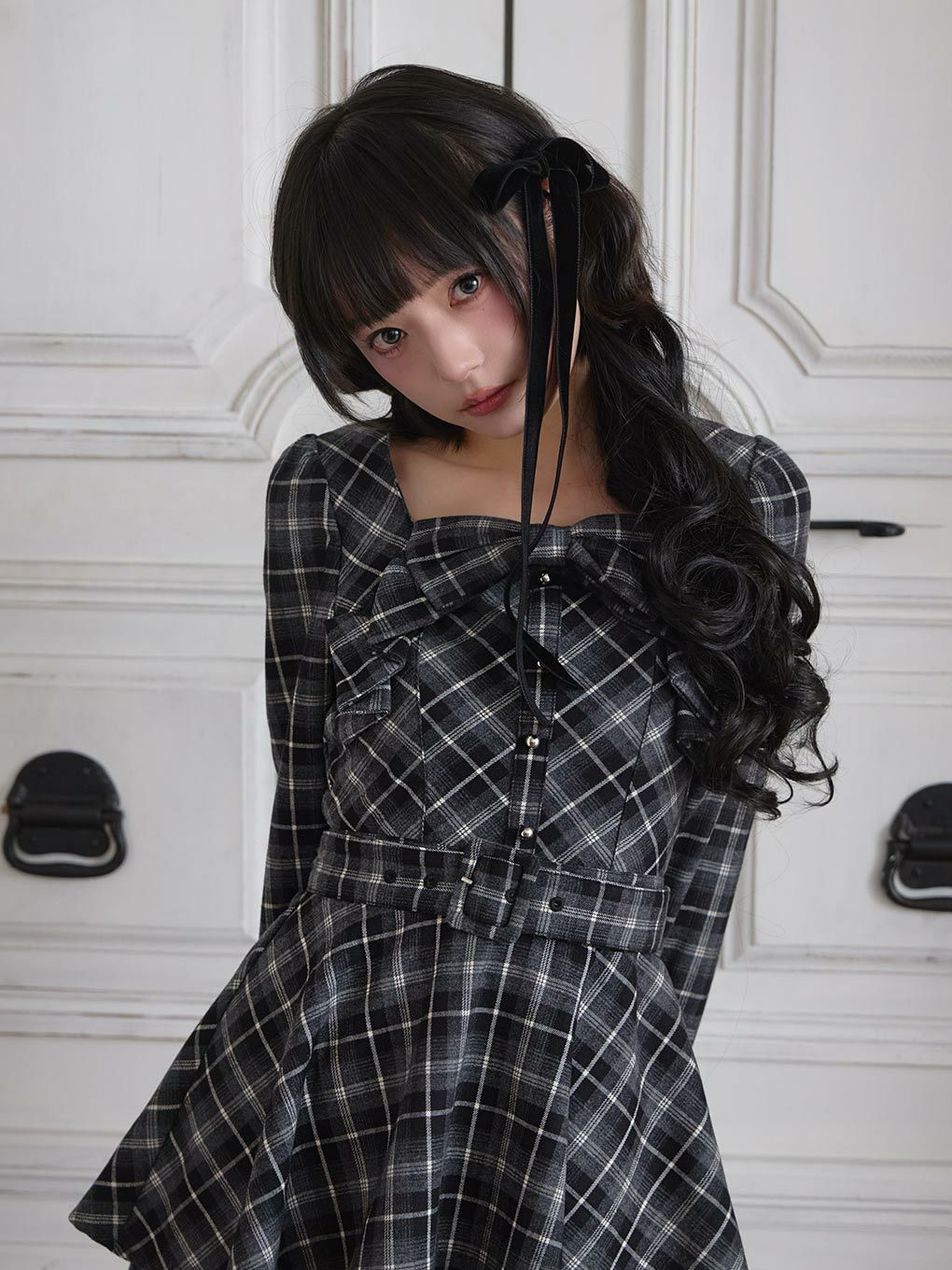 【BUBBLES】リボンペプラムセットアップ