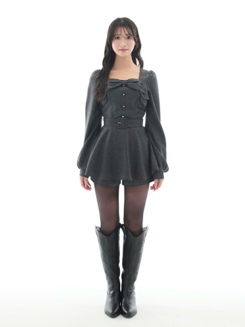 BUBBLES】リボンペプラムセットアップ | sparkling mall online store