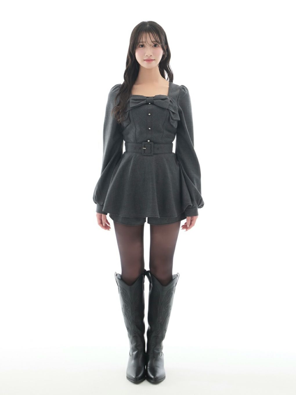 【BUBBLES】リボンペプラムセットアップ