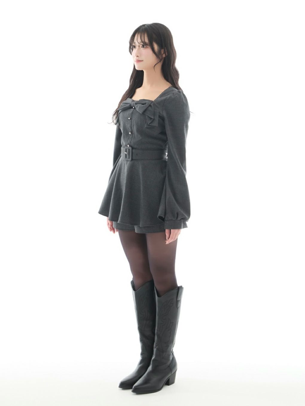 【BUBBLES】リボンペプラムセットアップ