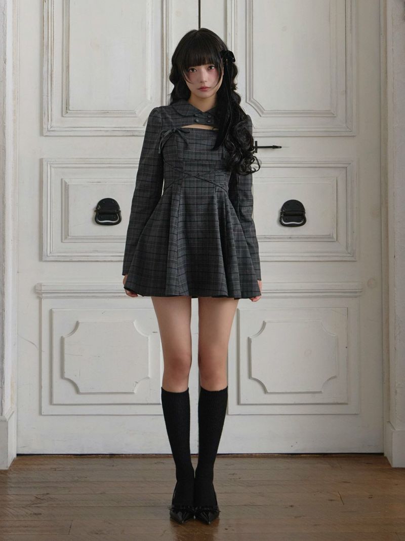 bubbles ダブルリボンワンピース BUBBLES】ダブルリボンフレアワンピース | sparkling mall online store