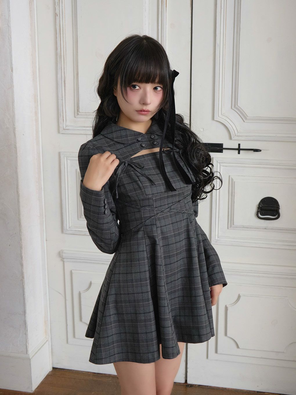 【BUBBLES】ダブルリボンフレアワンピース