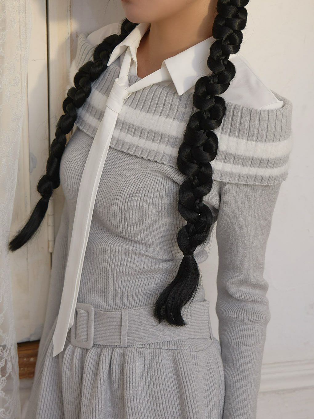 【BUBBLES】オフショルスクールワンピース