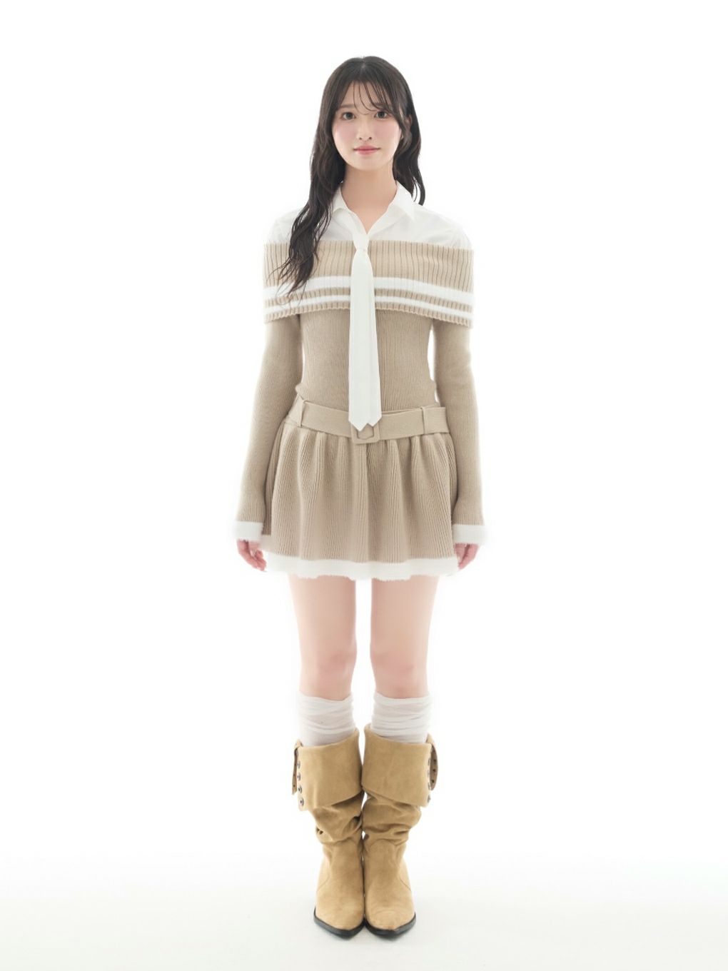 【BUBBLES】オフショルスクールワンピース