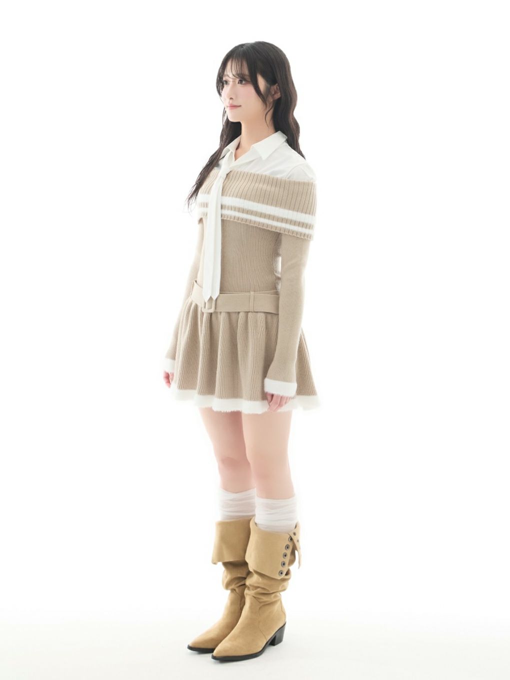 【BUBBLES】オフショルスクールワンピース