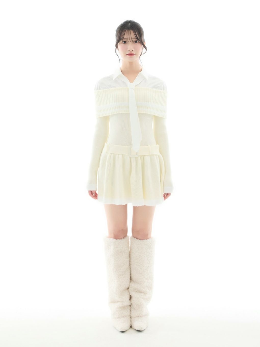 【BUBBLES】オフショルスクールワンピース